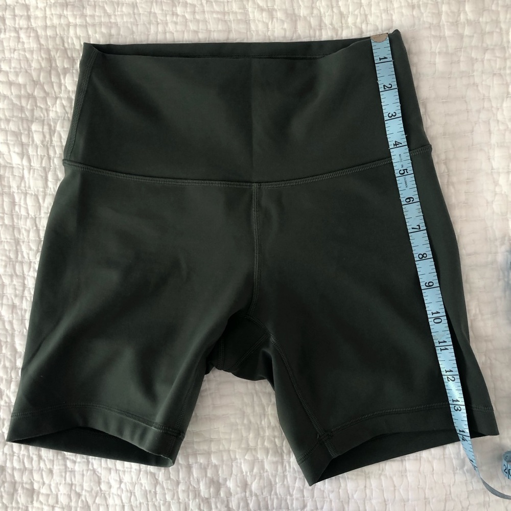 Lululemon Dark Green High-Waisted Shorts